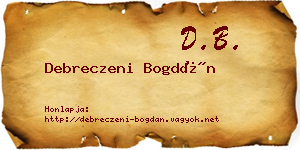 Debreczeni Bogdán névjegykártya